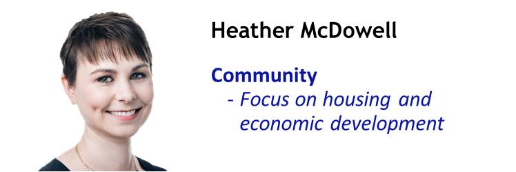 Heather McDowell Community Focus on housing and economic development